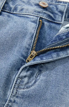 Distressed Denim Mini Skirt with Raw Hem Heart Embellishments Woman Skirts