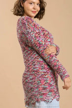 Distressed Hem Multicolored Knit Tunic Dress for Women Woman Sweater Dresses