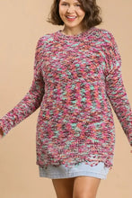 Distressed Hem Multicolored Knit Tunic Dress for Women Woman Sweater Dresses