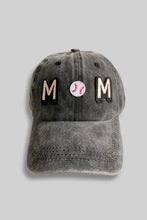 Distressed mom baseball cap with MOM patches