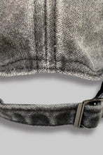Distressed grey and white mom baseball cap with adjustable strap
