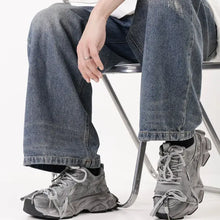 Distressed White Chunky Sneakers for Women with Black Soles Woman Athletic Shoes