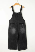 Distressed Wide Strap Denim Overalls Denim Overalls