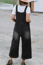 Distressed Wide Strap Denim Overalls Denim Overalls