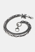 Double layer alloy belt chain with skull and crossbones charm