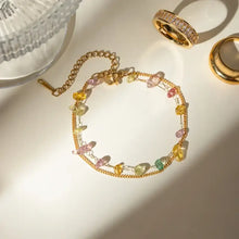 Bracciale a Doppio Strato in Acciaio Inossidabile e Pietra Naturale Bracciali