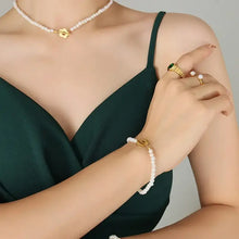 Titanium Steel Pearl Flower Bracelet Bracelets