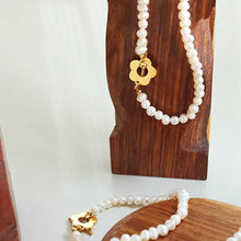 Titanium Steel Pearl Flower Bracelet Bracelets