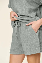 Gray textured drawstring shorts from Double Take set