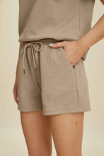 Beige textured shorts with drawstring waist from Double Take set
