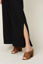 Brown woven strap mule sandals with chunky heel and machine wash cold jumpsuit