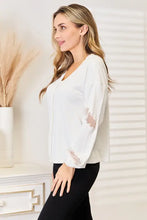 Double Take V-Neck Dropped Shoulder Blouse Woman Blouses