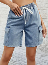 Drawstring Denim Shorts with Pockets Denim Shorts