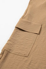 Drawstring Frilled Waist Wide Leg Utility Trousers Woman Pants