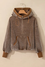 Drawstring Half Zip Long Sleeve Hoodie Woman Sweatshirts