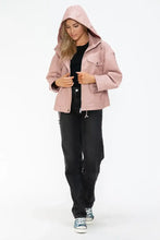 Drawstring Hem PU Leather Zip Up Jacket in Dusty Rose for Women Woman Outerwear