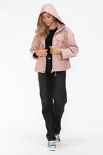 Drawstring Hem PU Leather Zip Up Jacket in Dusty Rose for Women Woman Outerwear