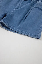 Drawstring High Waist Denim Shorts with Pockets Denim Shorts