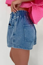 Drawstring High Waist Denim Shorts with Pockets Denim Shorts
