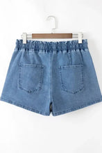 Drawstring High Waist Denim Shorts with Pockets Denim Shorts
