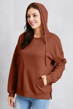 Kapuzenpullover mit Kängurutasche und Kordelzug, überschnittene Schultern, Damen Sweatshirts