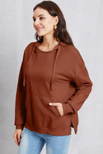 Kapuzenpullover mit Kängurutasche und Kordelzug, überschnittene Schultern, Damen Sweatshirts