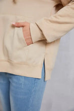 Drawstring Kangaroo Pocket Dropped Shoulder Hoodie Woman Sweatshirts