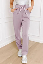 Drawstring Pants with Pockets Pink Purple Woman Pants