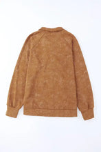 Duke tan suede and corduroy jacket with floral pattern, button closure, pockets, and ribbed cuffs