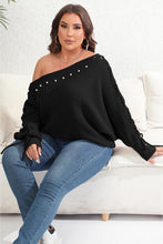 Dusty Rose Off Shoulder Sweater with Pearl Embellishments Long Sleeve Length