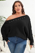Dusty Rose Off Shoulder Sweater with Pearl Embellishments Long Sleeve Length Sweater Pullovers
