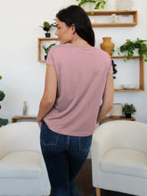Dusty Rose Polka Dot Mesh V-Neck Top for Women
