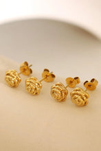 Titanium Steel Flower Stud Earrings Gold One Size