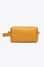 PU Leather Makeup Bag Gold One Size Handbags