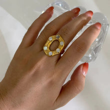 18K Gold-Plated Oval Statement Ring