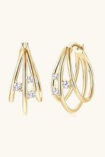Moissanite 925 Sterling Silver Layered Earrings Gold One Size