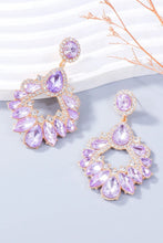 Alloy Rhinestone Dangle Earrings Pink Purple One Size