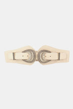Shell Double Buckle Elastic Wide Belt Belts