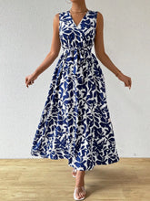 Printed Surplice Sleeveless Maxi Dress