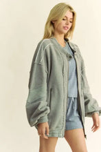 Davi & Dani Exposed Seam Zip Up Dropped Shoulder Jacket Woman Outerwear