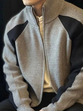 Men's Plus Size Zip Up Long Sleeve Cardigan Gray