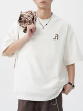 Men's Plus Size Graphic Round Neck Half Sleeve T-Shirt White