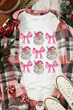 Santa & Bow Graphic Long Sleeve Sweatshirt Woman Sweatshirts