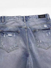Men's Distressed Denim Bermuda Shorts