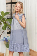 ADORA Button Down Textured Babydoll Dress