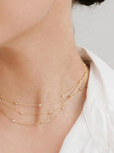 18K Gold-Plated Inlaid Zircon Layered Necklace Gold One Size