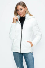 How Dare U Pocketed Zip Up Puffer Jacket with Removable Hood Woman Outerwear