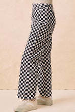 BiBi gameday checkered printed pants featuring black and white wide-leg checkered pants for stylish wear