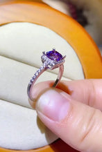1 Carat Moissanite Platinum-Plated Square Ring Rings