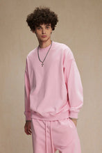 Men's Round Neck Long Sleeve Sweatshirt Blush Pink Mens Tops